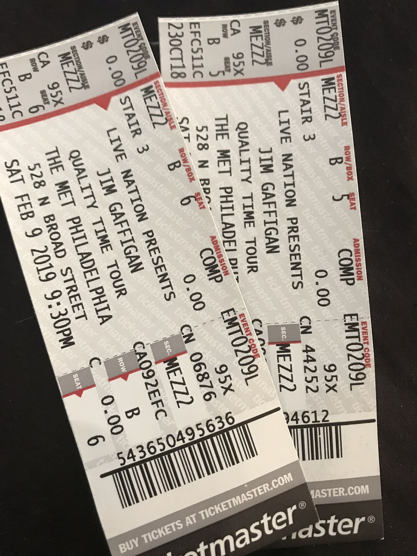 2 Tickets for Jim Gaffigan show on 2/9