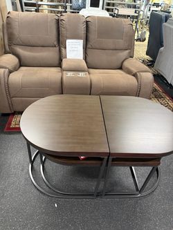 Glider Reclining Love Seat ( 3 pac coffee table set free)