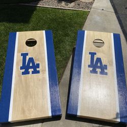Dodgers corn hole game new customer made