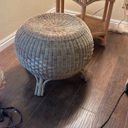 RETRO 1970’s Vintage - Wicker Pouf Stool