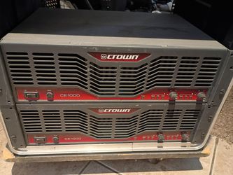 DJ amp rack 2x Crown Ce1000  Amplifiers in rolling rack mount