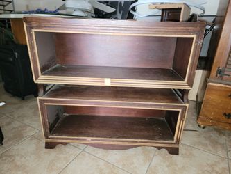 Brown shelving unit