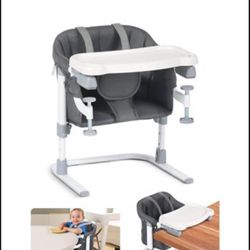 Portable High Chair, Hook on High Chair for Dinner, 3-in-1 Toddler High Chair with Adjustable Height