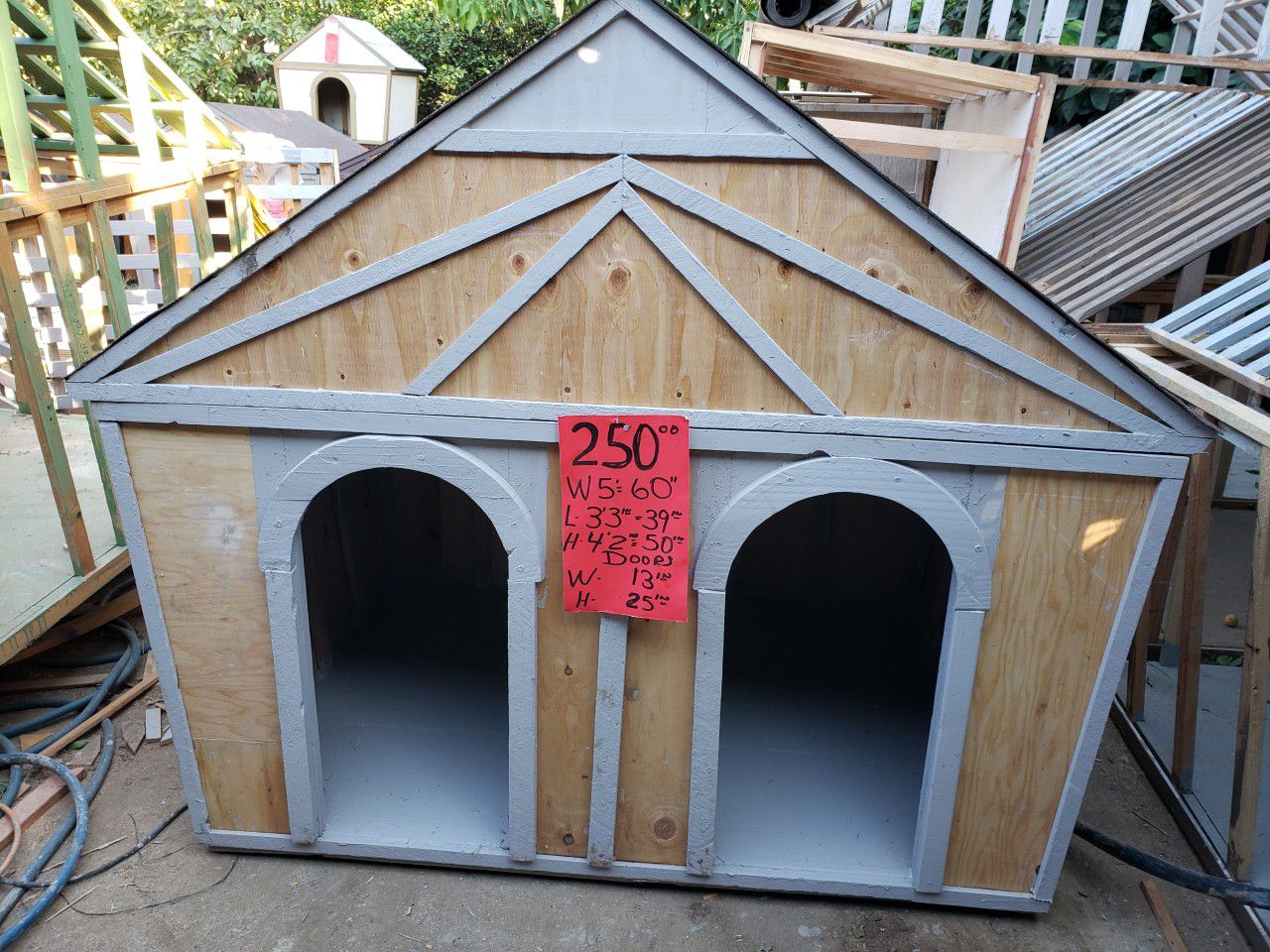 large gray dog house for sale $250