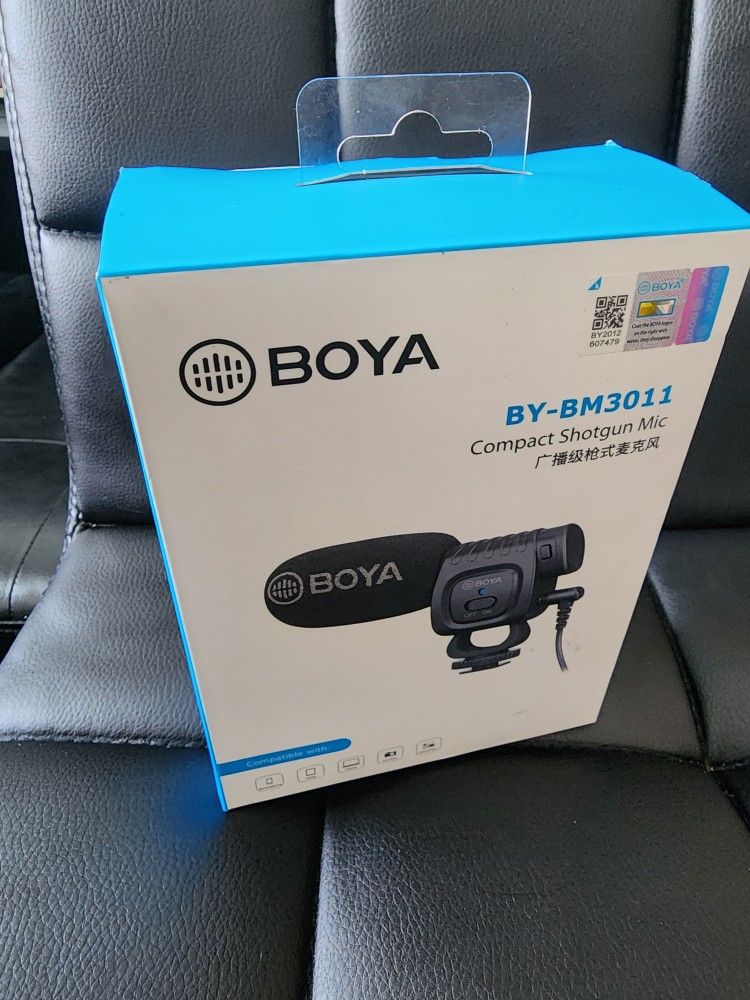 BOYA BY-BM3011 Compact Shotgun Microphone with Shock Mount for Cameras Camcorders Smartphones Laptops External Video Mic for Video Recording Interview