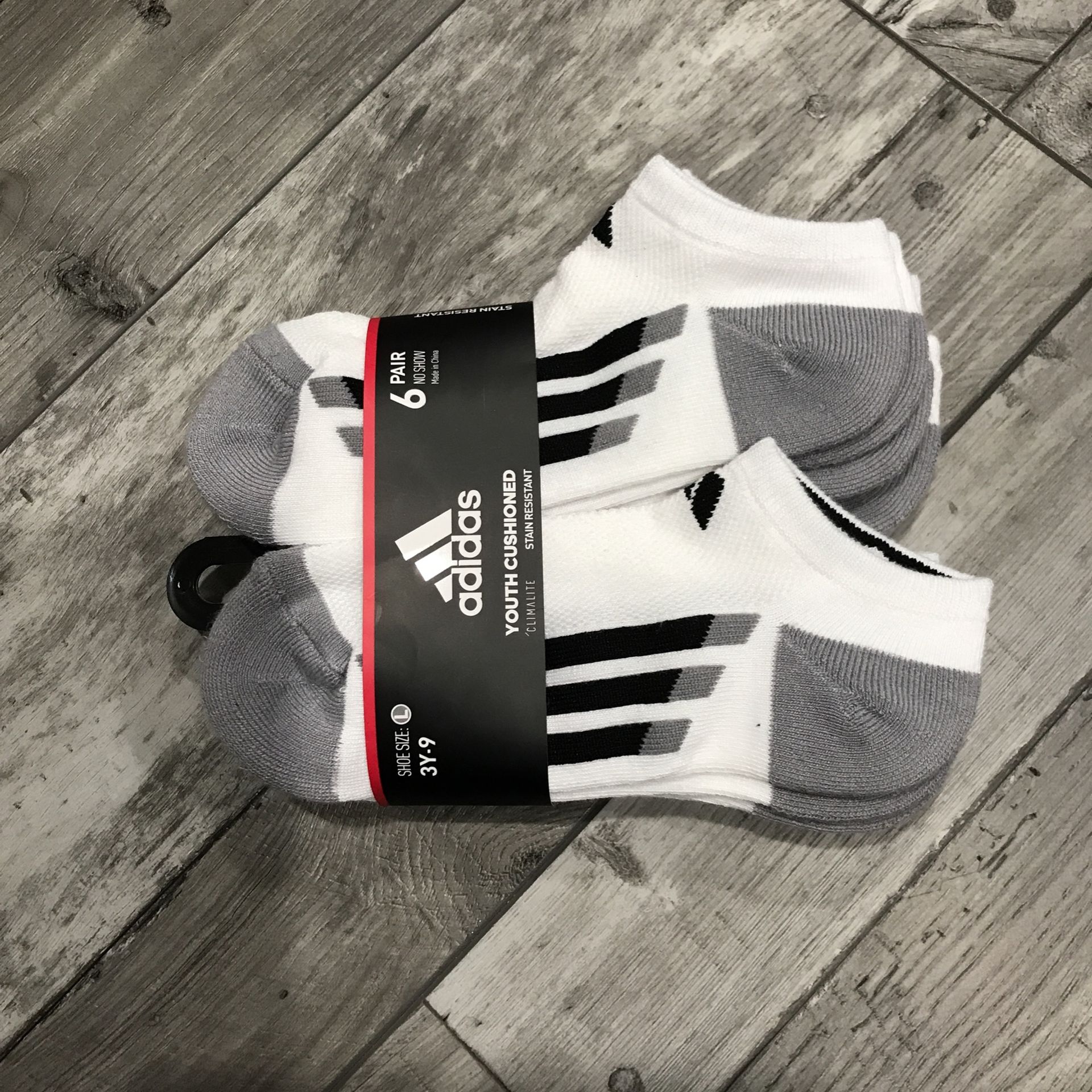 Adidas No Show Socks 3y/9 Large