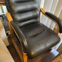 Worn Leather Chair Office 
