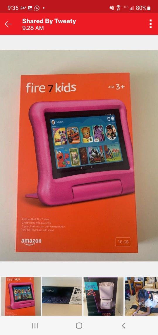 Kindle Fire 7 Kids Pink