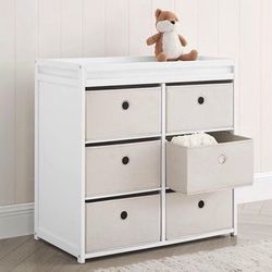 New Baby Changing Table With Fabric Bins 
