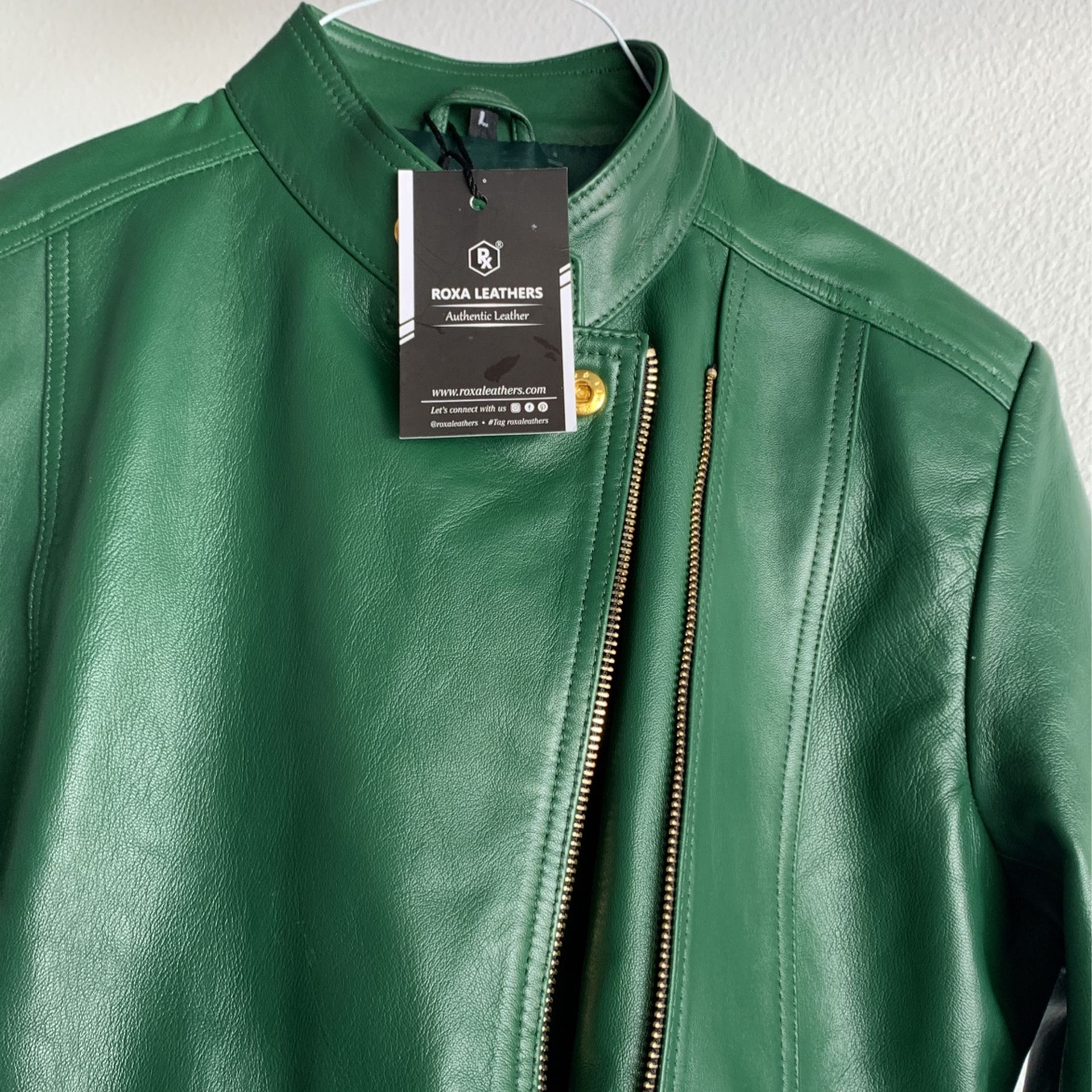 Green Roxa Leather Jacket