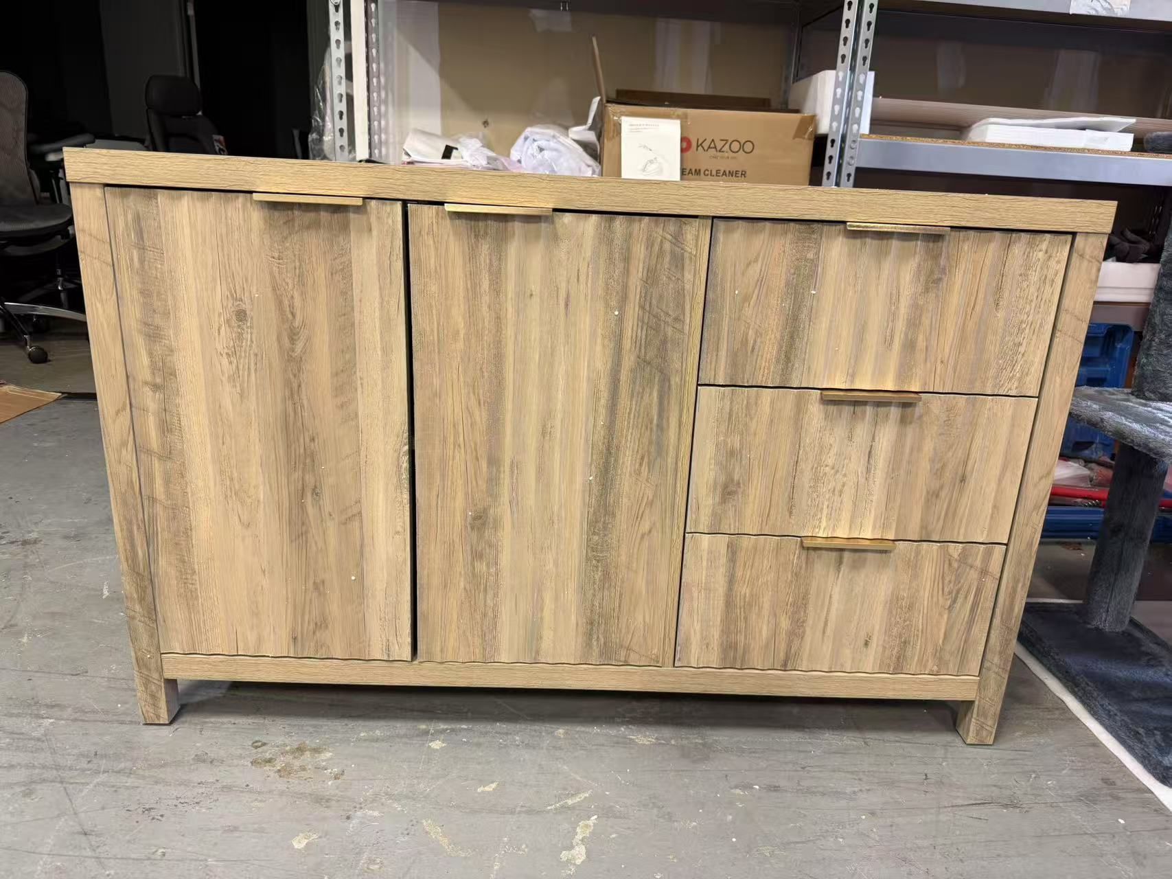 New Modern Fluted Sideboard Cabinet with Adjustable Shelves,46.6" Large Accent Buffet Cabinet