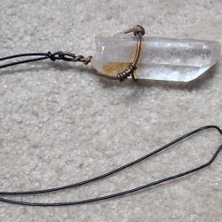 CLEAR QUARTZ CRYSTAL NECKLACE VERY LARGE 