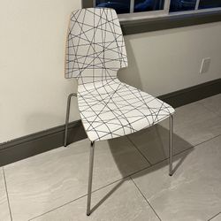 Ikea wooden black and white chair