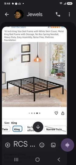 16 Inch King Size Metal Bed Frame