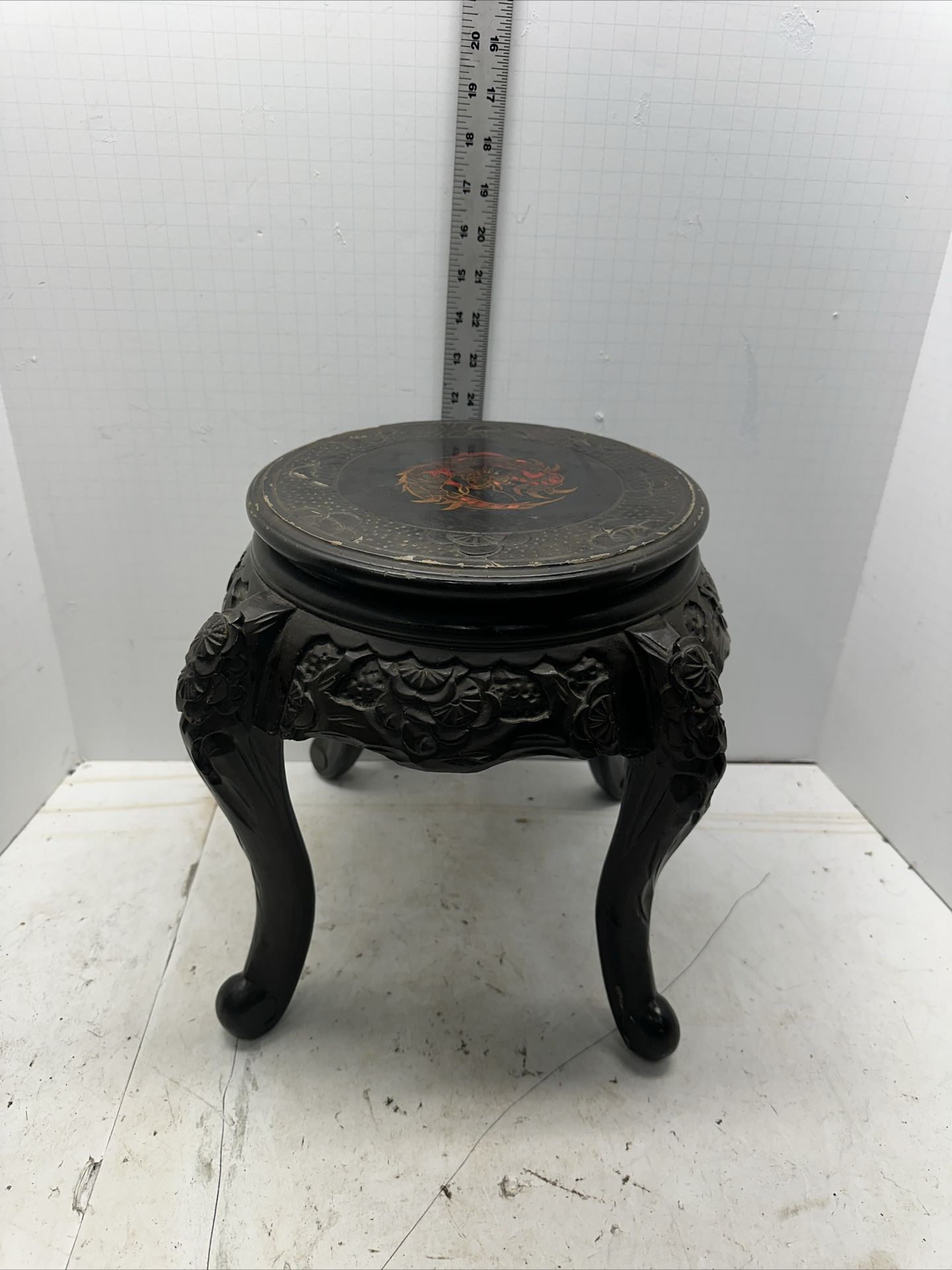 Meiji Era Japanese NouveauDragon Carved Table #P