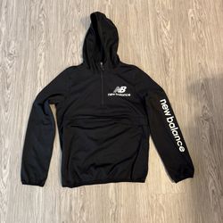 New Balance Men's Jacket Black Half  Zip Polyester - RN 130893 Size S