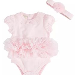 Newborn Tulle Tutu Bodysuit and Headband