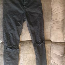 BLACK DISTRESSED JEANS LEVIS RIPPED 27 Women's 