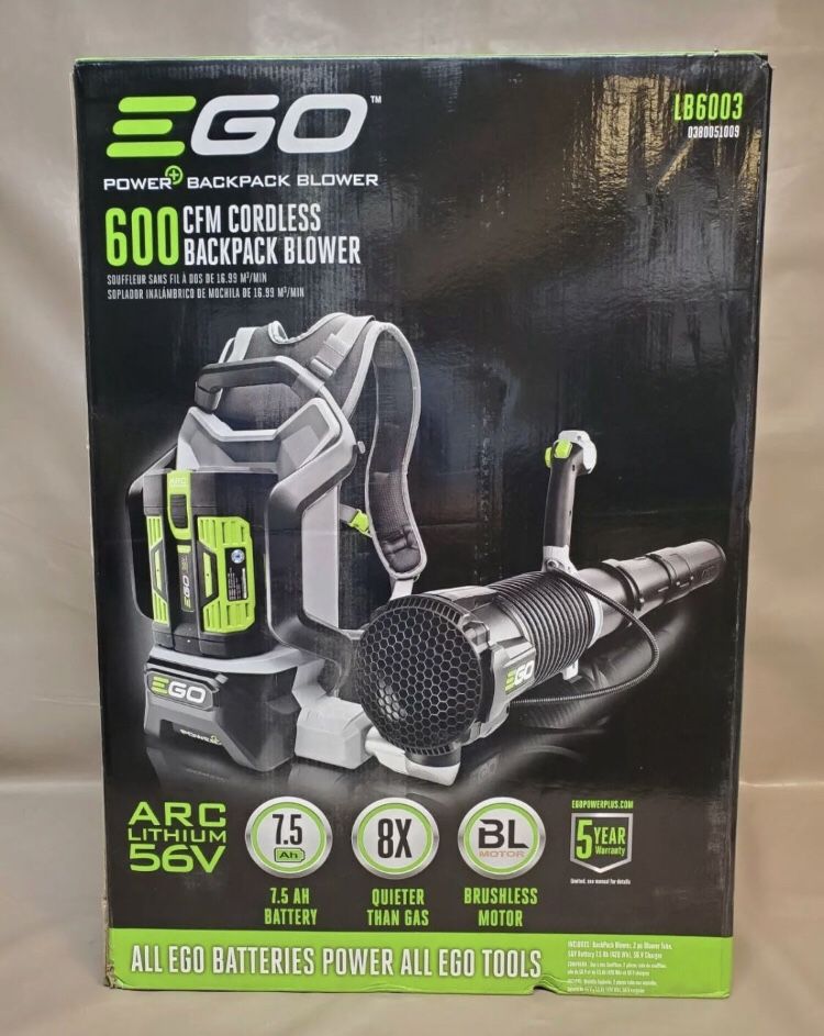 EGO 56 Volt Backpack Leaf Blower With Battery & Charger 145 MPH 600 CFM 56V