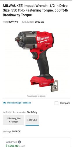 Milwaukee M18 1/2" Impact wrench