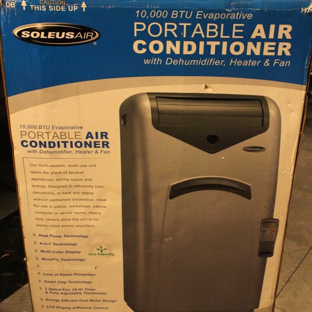NEW SoleusAir 10000 BTU Portable air conditioner LX-100 w/ dehumidifier, heater, fan