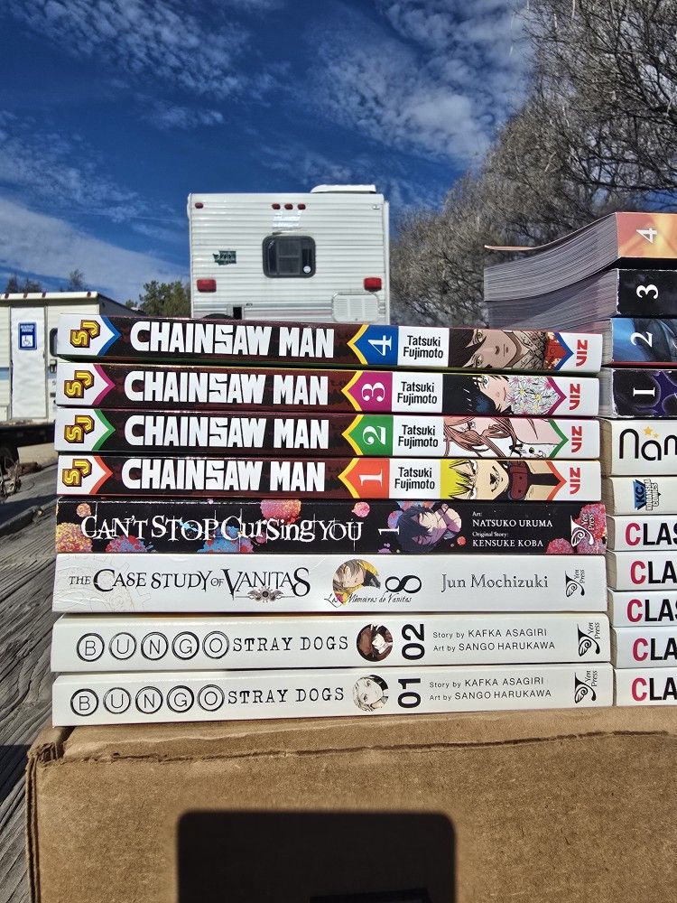 Misc. Manga Books: Chainsaw Man, Classroom Of The Elite, Solo Leveling Etc