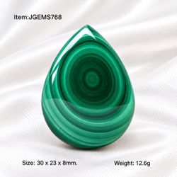 Natural High Distinctive Bullseye Malachite Teardrop Cabochon 63ct Gemstone