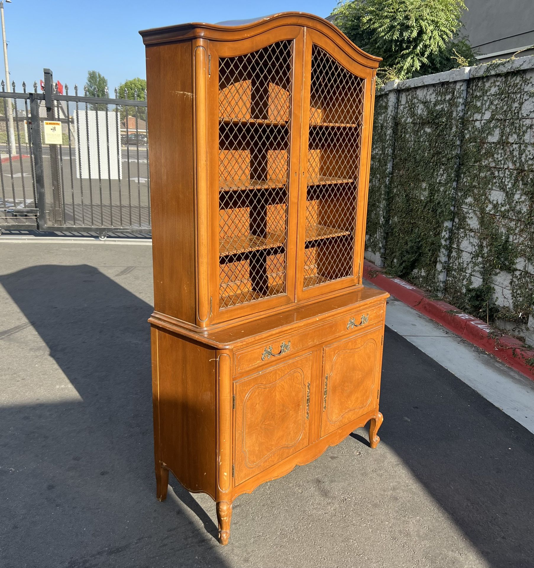 Vintage Irwin French Provincial China Cabinet Hutch 
