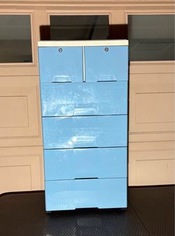 Rectangle White&Blue Storage Dresser