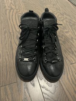 Authentic Balenciaga Arena High Top Leather Sneakers – Black – Men’s Size 45 / US 12