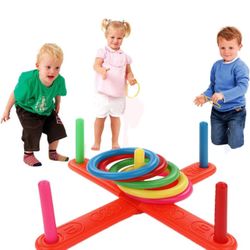 Ring Toss Game for Kids, 5 Rings Circle Toss Game Set for Kids 