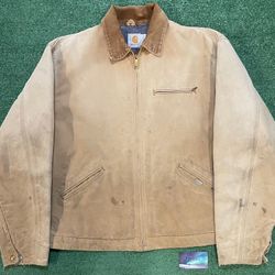 Vintage 1980s Carhartt tan Detroit jacket
