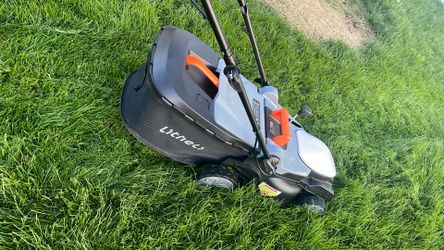 Small electric push mower.