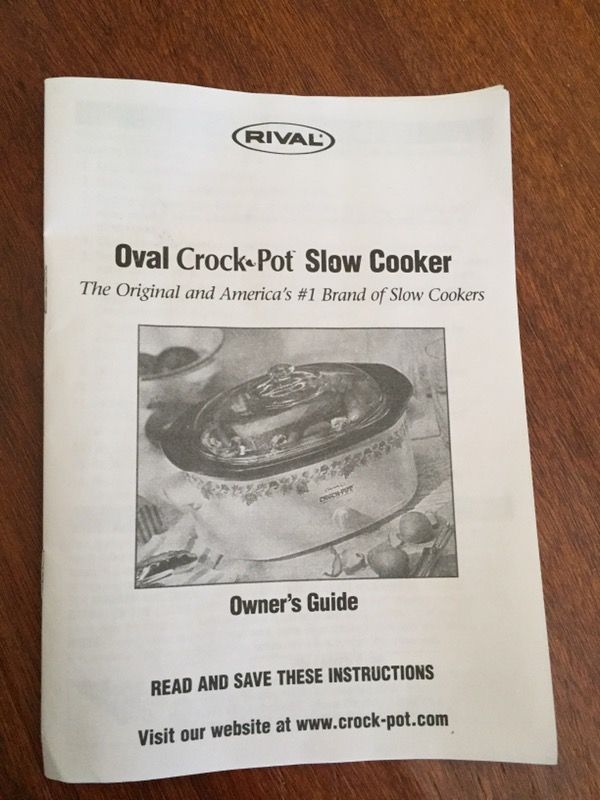 Rival 6QT Crock Pot Stoneware Slow Cooker Model 3760 W/Rival