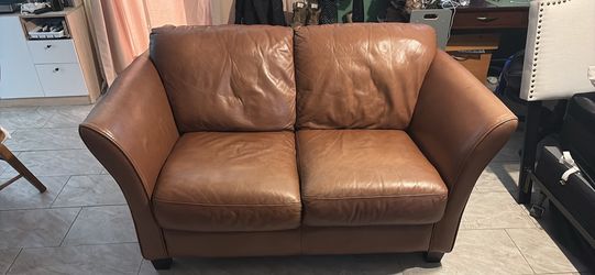 Leather couch two seater