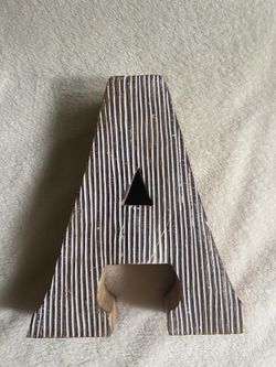 double sided wood letter A decor item