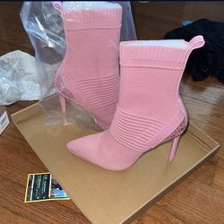 New Pink Boots Sz 8