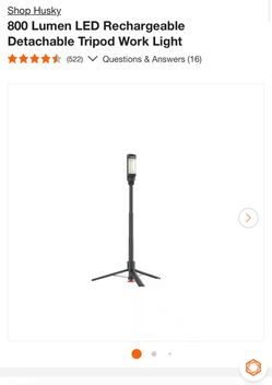 🔦(2) NEW HUSKY 800 Lumen LED Rechargeable Detachable Tripod Work Light