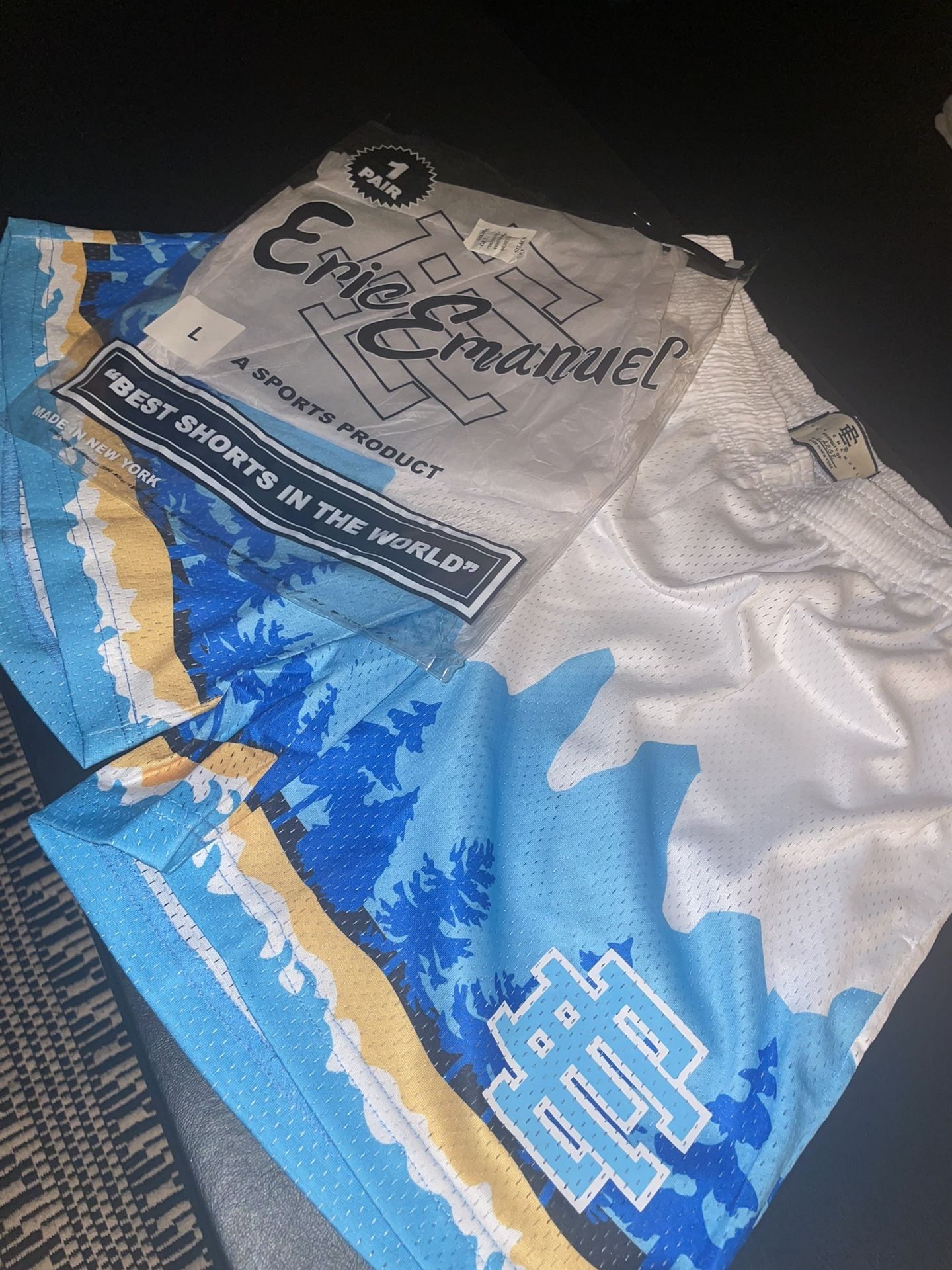 Eric Emmanuel Blue and white shorts