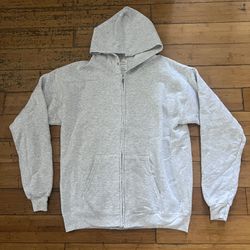 ash grey plain zipup hoodie