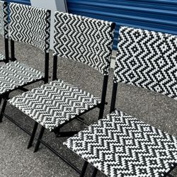OUTDOOR INDOOR PATIO FOLDABLE STEEL WICKER CHAIRS BISTRO
