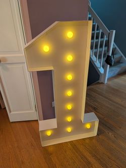 Birthday party lighted number 1 decoration