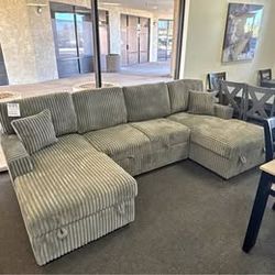 U Shaped Double Chaise Pull Out Sofa