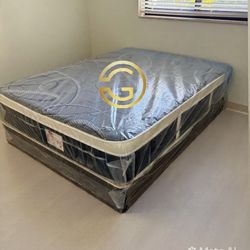 Queen Mattress Set Plush PillowTop – Brand New –  Same Day Delivery Available 🚚