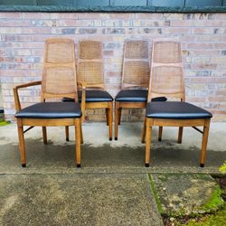Set Of 4 Mid Century Modern Dining Chairs Vintage 