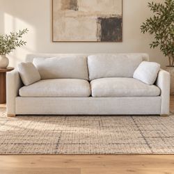 Restoration Hardware Belgian Track Arm Linen Sofa - Deep Cleaned