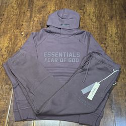Essentials Fear Of God Plum Hoodie And Jogger Set