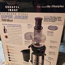 New, never used stainless steel super juicer, 700 watt, wide mouth. 