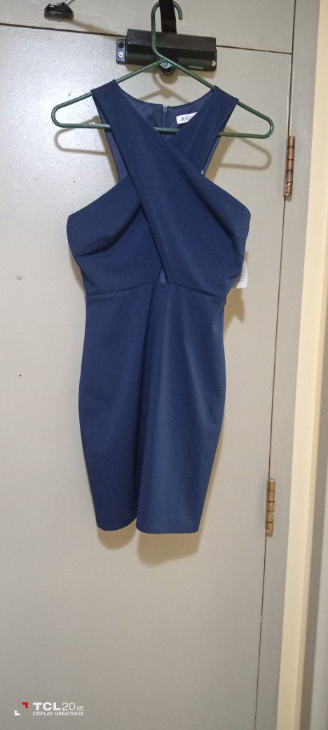 JustFab Women's Small Royal Blue Jersey Dress 