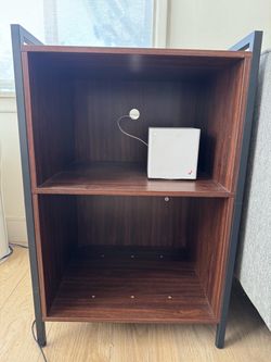 Industrial Wood & Metal Side Table / Nightstand – $40